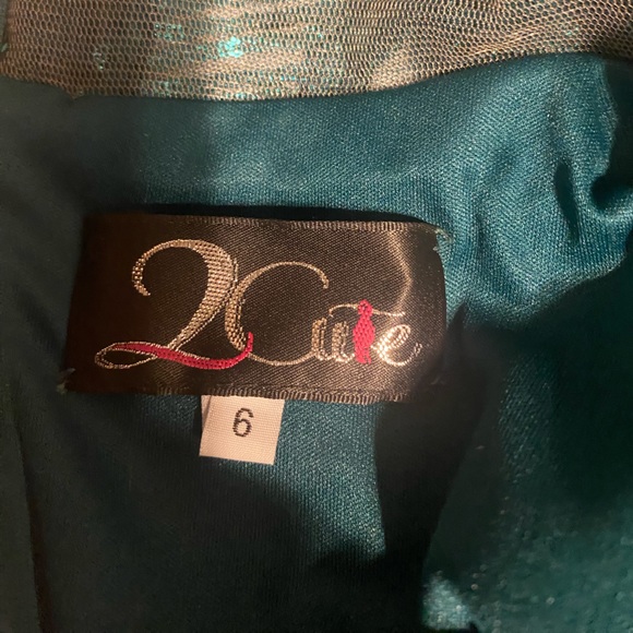 2 Cute Emerald One Shoulder Prom Dress - Picture 5 of 7